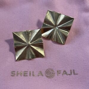 Sheila Fajl Brushed 18K Gold Plated Earrings Radiance Starburst Stud Post